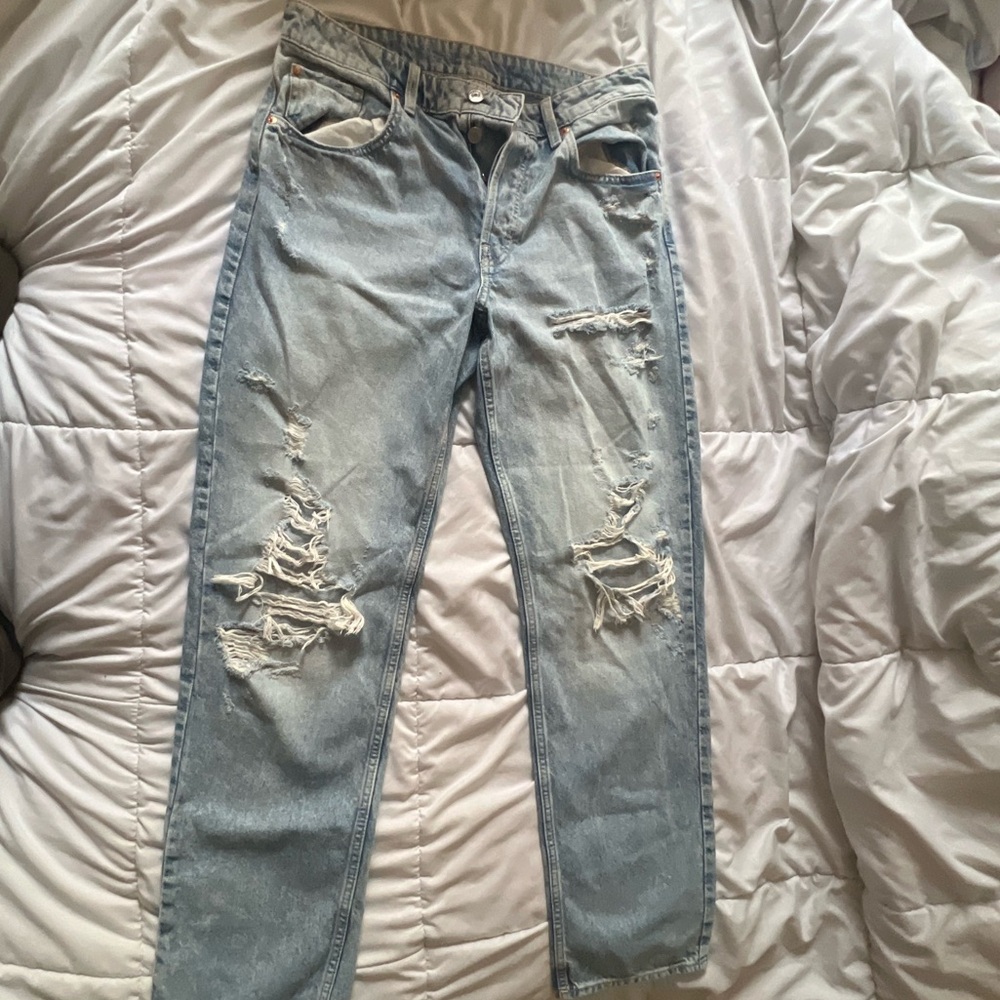 Baggy Distressed Jeans with Rips